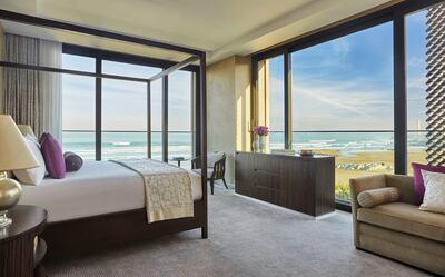 A suite bedroom at the Four Seasons Casablanca, Morocco. Four Seasons Casablanca