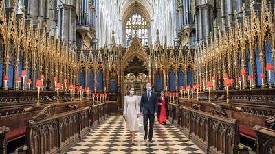 Prince William and Catherine, Duchess of Cambridge visit the Covid-19 vaccination centre at Westminster Abbey in March 2021. Getty Images