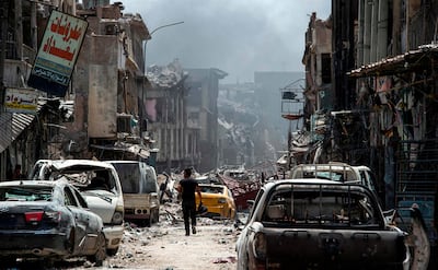 The old city of Mosul during the offensive to retake the city from ISIS fighters. AFP