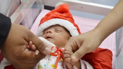 Sydelle D'souza weighed just 937 grams – a quarter of the weight of full-term baby – when she was born almost three months premature. Courtesy Aster Hospital & Clinic