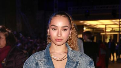 Ella Eyre attends the Central Saint Martin's MA show at London Fashion Week. Reuters