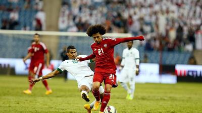 Omar Abdulrahman, right, has recovered from injury and is expected to play for the UAE at the 2015 Asian Cup in Australia next month. Al Ittihad