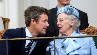 Queen Margrethe and Crown Prince Frederik attend the opening session of the Danish Parliament in Copenhagen in 2014. EPA
