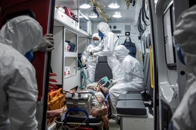 Emergency Covid-19 medics at work in Salvador, capital of Bahia state, Brazil. EPA