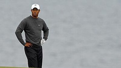Tiger Woods stands on the ninth fairway during a practice round yesterday ahead of the 138th British Open Championship at Turnberry Golf course in south-west Scotland, which begins tomorrow. The American hopes to mount a strong challenge, but is expecting tough weather conditions.