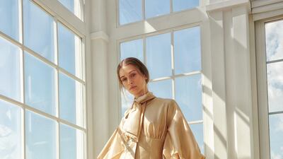 A dropped waist and billowing sleeves from Illustrella Moda. Courtesy Illustrella Moda