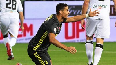 Cristiano Ronaldo reacts during the Serie A match between Parma and Juventus. EPA