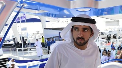 Sheikh Hamdan bin Mohammed, Dubai Crown Prince, opens the Dubai International Boat Show.
