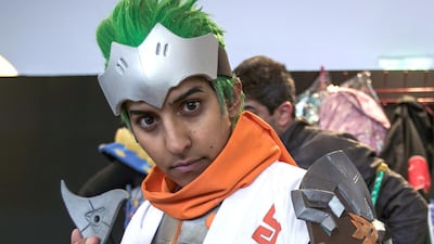 Cosplayer Mustafa Al Jamal as Genji from 'Overwatch'. Victor Besa / The National