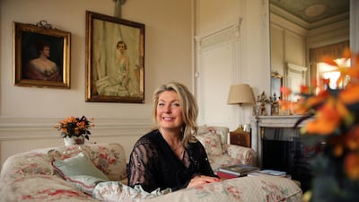 Lady Fiona Carnarvon, owner of Highclere Castle, poses for a photograph during a 1920s themed event at Highclere Castle, near Newbury, west of London, on September 7, 2019, ahead of the world premiere of the Downton Abbey film. AFP