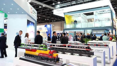 China Railways Engineering Corporation, a leading locomotive design and innovation company, was among the exhibitors at the Middle East Rail conference in Dubai last week. Delores Johnson / The National