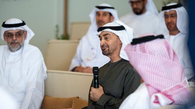 Sheikh Mohamed speaks during the session
