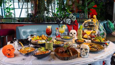 Spooky props at Hotel Cartagena.