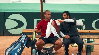 Mohamed Safwat. left, and Karim Mohamed Maamoun during the match against Ecuador. Omar Zain