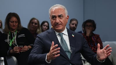 Reza Pahlavi, the exiled son of Iran's last monarch, speaks with international journalist Christiane Amanpour during a panel discussion on the future of Iran. Getty images