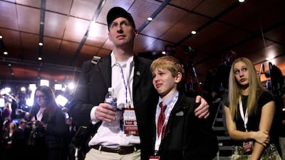 Supporters of Republican challenger Mitt Romney react as they watch voting returns at the election night rally for Romney in Boston, Massachusetts. Shannon Stapleton / Reuters