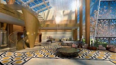 The airy and spacious lobby has some wonderful touches including a chandelier shaped like giant crystal wind chimes Courtesy InterContinental Hotels
