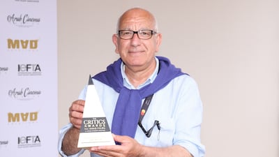 Ziad Khuzai receives an award.