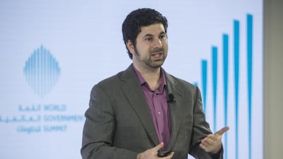 Dr Scott Kauffmann gives a talk about education systems destroying talent. Antonie Robertson / The National