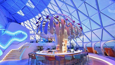 The Overlook in AquaDome offers wrap-around ocean views and the AquaTheatre. Photo: Royal Caribbean