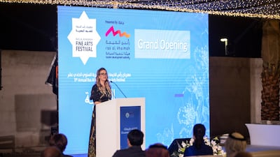 Natasha Ridge, founding executive director of the Sheikh Saud bin Saqr Al Qasimi Foundation for Policy Research, speaking at the RAK Fine Arts Festival