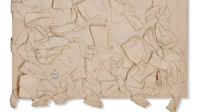 Hassan Sharif - Wedding A, 1985, cloth on canvas. Photo: Christie's