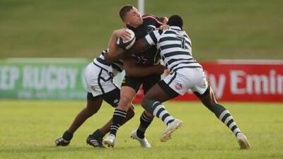 Ross Combe, centre, is looking forward to hosting South Korea as the Asian Five Nations match will be played at Al Ain RFC.