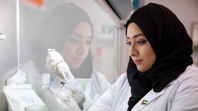 Hiba Al Bloushi, a final year Emirati doctorate student at the University of Western Australia in Perth. Richard Wainwright for The National