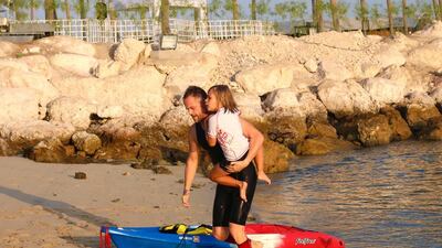 Nick Watson and his son Rio take part in a triathlon. Courtesy Stephanie Hamilton