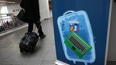 Travellers to America from the Middle East will have to get used to putting their hand-held devices in the aircraft’s luggage hold. AFP