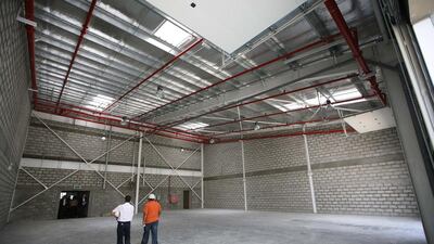 Warehouse rents in Jafza, the most popular location for new inquiries, similar to the one above rose 2 per cent during the period to Dh484 per square metre. Stephen Lock / The National