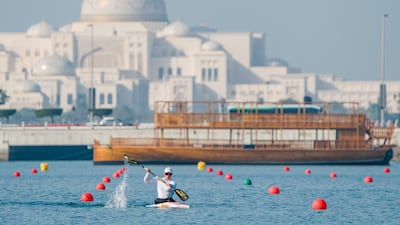 Kayaking on Day 1 of the games at Abu Dhabi Marina Sports Club