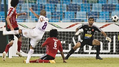 Emerson fires home a shot for Al AIn in the 2009 Super Cup. Pic: Amy Leang/The National