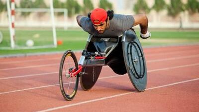 Ayith Al Ahbabi practises at the Al Ain Club for the Disabled.