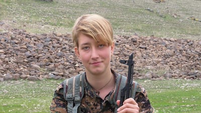The body of Britain's Anna Campbell remains in the rubble in Syria following her death in March. YPG Syrian Kurdish militia via AP