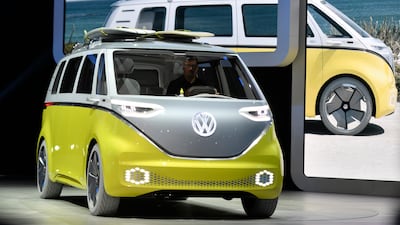 Happy campers? Volkswagen's I.D. Buzz. Martin Meissner / AP Photo
