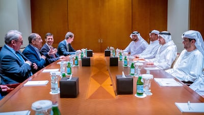 After the meeting, Sheikh Abdullah hosted a dinner for Mr Lavrov and his delegation. EPA