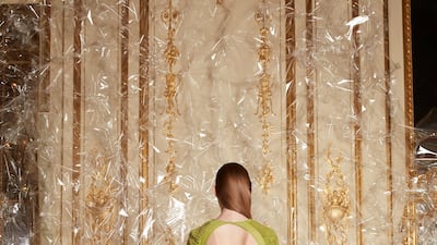 The cut-away back of a bias-cut gown