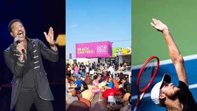 Hear Lionel sing at Jazz Festival, tuck into street food at the Etisalat Beach Canteen and watch the finals of the Dubai Duty Free Tennis Championships.