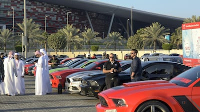 An array of Mustang models were on display at the event. Khushnum Bhandari / The National