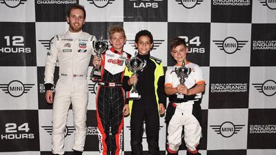 Ed Jones, left, was on hand to give out the trophies to the junior drivers. Courtesy