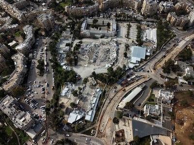 Debris litters the compound of the UNRWA headquarters in Jerusalem after demolitions carried out by Israeli authorities on Tuesday. Reuters