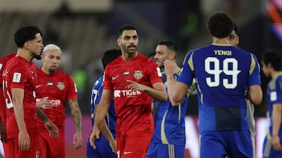 Shabab Al Ahli's Sultan Adil makes a point during the match against FC Machida Zelvia. Getty Images