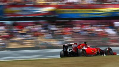Kimi Raikkonen of Ferrari drives during the Spanish Grand Prix on Sunday. Clive Mason / Getty Images / May 10, 2015