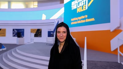 Dr Maha Barakat, member of the roll-back Malaria partnership board, at Reaching the Last Mile: Mobilizing Together to Eliminate Infectious Diseases. Wednesday, November 15th, 2017 at Abu Dhabi Global Market on Wednesday. Chris Whiteoak / The National.