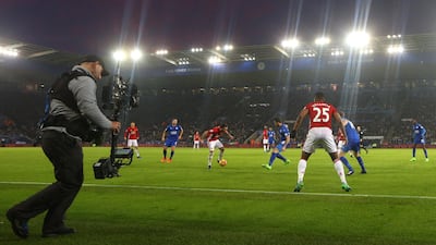 A steadicam TV camera films the English Premier League match between Leicester City and Manchester United at The King Power Stadium. English football's dominance is a problem for most Asian leagues Catherine Ivill - AMA/Getty Images