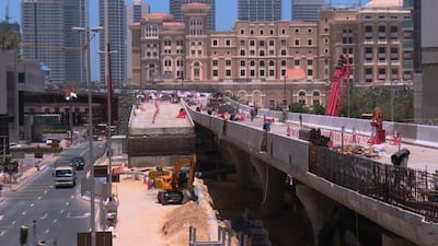 Dubai's transport authority has completed 90 per cent of a bridge which will directly connect Sheikh Zayed Road and Dubai Harbour. Photo: RTA