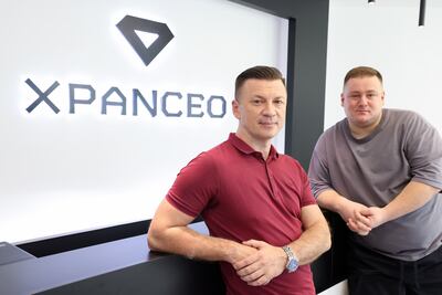 Xpanceo founders Valentyn Volkov and Roman Axelrod are working on developing bionic contact lenses. Chris Whiteoak / The National
