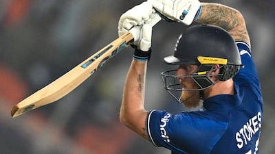 England's Ben Stokes plays a shot. AFP