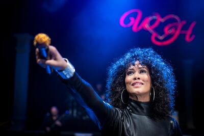 South Afrian singer Belinda Davis is Whitney Housto in The Greatest Love of All. Courtesy Dubai Opera